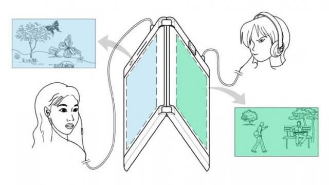 <b>Cel mai nou telefon pliabil brevetat de LG are 3 ecrane, 2 baterii şi 2 jack-uri audio</b>În vreme ce majoritatea producătorilor din zona smartphone renunță la jack-urile audio de pe device-urile aduse pe piață, iată că LG nu doar păstrează acest element de conectivitate, ci aduce două. Momentan ideea este doar sub formă de concept