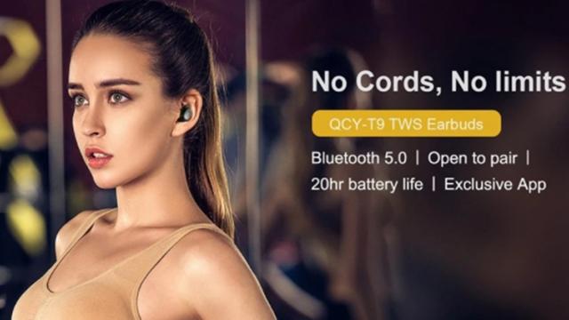 <b>Căștile wireless QCY T9 TWS costă acum doar 16.99 euro pe Cafago; Autonomie de până la 20 ore și Bluetooth 5.0</b>Dacă vă aflați în căutarea unei perechi de căști wireless ieftine și cu autonomie generoasă, puteți astăzi să aruncați o privire asupra modelului QCY T9 TWS pe care îl vedeți mai jos. Costă doar 16.99 euro acum în oferta