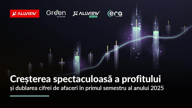 <b>Visual Fan raportează profit net de cinci ori mai mare față de primele șase luni din 2024; cifra de afaceri s-a dublat în 2025</b>Grupul Visual Fan (simbol bursier ALW), cunoscut pentru brandul Allview, a publicat rezultate financiare în creștere pentru primul semestru al anului 2025. Profitul net a ajuns la 5,8 milioane lei, de aproape cinci ori mai mare față de aceeași perioadă di