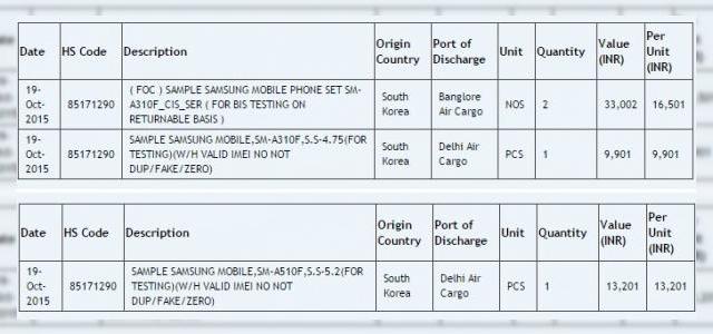 <b>Variantele actualizate Samsung Galaxy A3 și Galaxy A5 ajung în India pentru testare, cu numele de cod SM-A310F, respectiv SM-A510F</b>Acum aproximativ un an, sud-coreenii de la Samsung dezvăluiau și primele smartphone-uri din gamă ce soseau într-o carcasă uni-body din metal. Printre acestea se număra atât Galaxy A3, cât și Galaxy A5, două smartphone-uri cu...