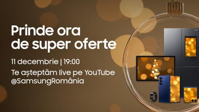 <b>Au mai rămas doar câteva ore până la startul campaniei Samsung Live Shopping din această seară! Galaxy Z Fold7 și alte oferte de neuitat de la ora 19! </b>Această zi de 11 decembrie a fost bifată în calendar de mulți pasionați de tech și de reduceri totodată, pentru că este ziua în care are loc Samsung Live Shopping. V-am prezentat deja un ghid de cumpărături, cu sugestii de produse