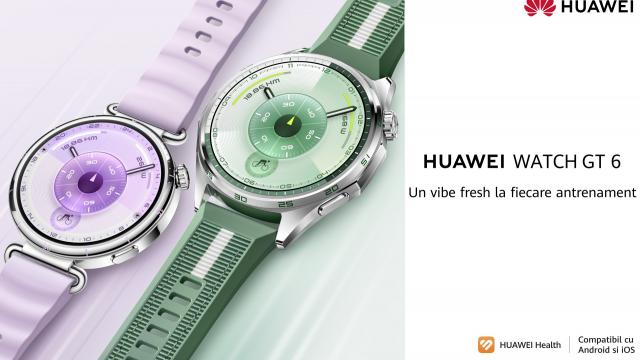 <b>Preț și disponibilitate HUAWEI Watch GT 6 în România (250 lei extra-reducere)</b>Alături de HUAWEI Watch GT 6 Pro, de astăzi îl avem disponibil local și pe HUAWEI Watch GT 6 - modelul de bază care nu pierde totuși autonomia excelentă de până la 3 săptămâni și nici design-ul premium. Are variante de 41mm și 46mm