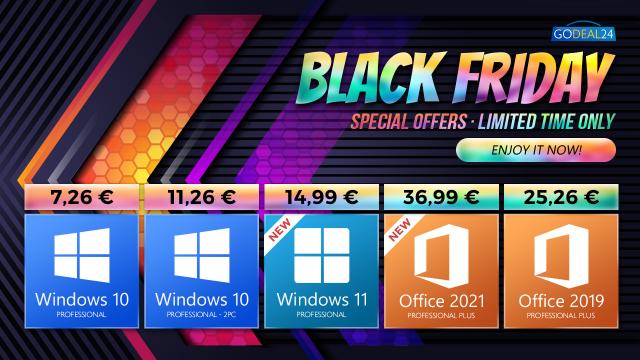 <b>(P) Ultima săptămână de promoții Black Friday îți aduce super oferte pentru licențele Windows pe GoDeal24</b>Black Friday este în plină desfășurare pe site-ul celor de la GoDeal24.com, platformă care după cum bine știți s-a specializat în comercializarea de licențe software pentru cele mai populare produse software de pe piață. Vorbim aici