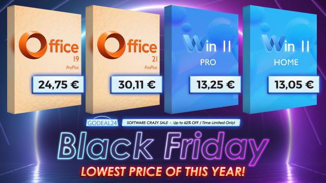 <b>GoDeal24 vine cu cele mai bune reduceri din an; Black Friday pentru licențe Windows, Office sau pachete combo</b>GoDeal24 nu putea lipsi de pe lista retailerilor care iau parte la campania Black Friday 2025 și iată că ne oferă mult așteptatele reduceri. Dacă tocmai ce ți-ai cumpărat un PC sau laptop și ai ales varianta OS-Free, acum e șansa ta să cumperi