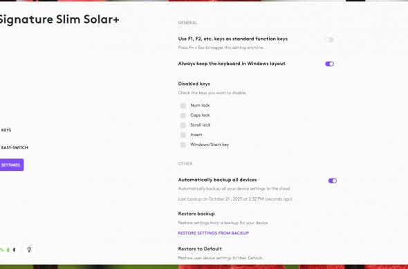 Logitech Signature Slim Solar+ K980 - Screenshots: Logitech-Solar (12).jpg