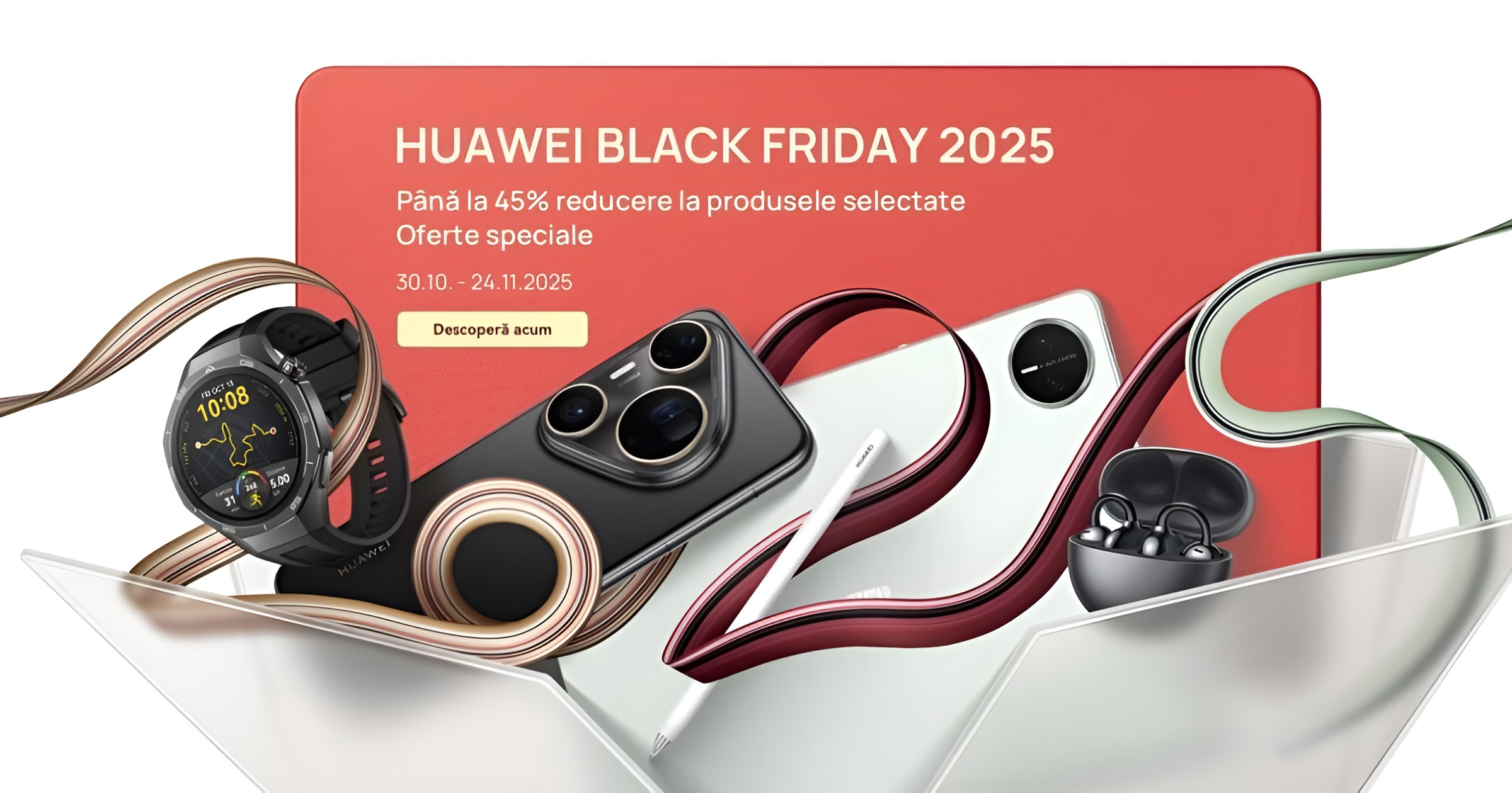 Black Friday 2025 de azi la Huawei Store! Reduceri mari la ceasuri, tablete și telefoane + vouchere de până la 1000 lei