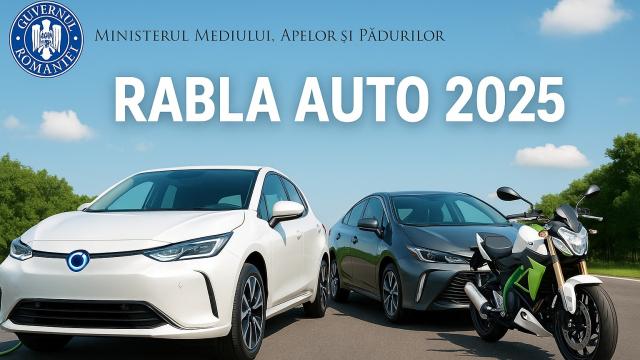 <b>Rabla Auto 2025 începe pe 30 septembrie! Care este valoarea ecotichetelor și cum te poți înscrie?</b>După câteva amânări, iată că programul Rabla Auto revine spre final de an 2025, dar cu un buget mai mic și totodată cu o valoare mai mică a ecotichetelor acordate. Administrația Fondului pentru Mediu (AFM) tocmai a dezvăluit
