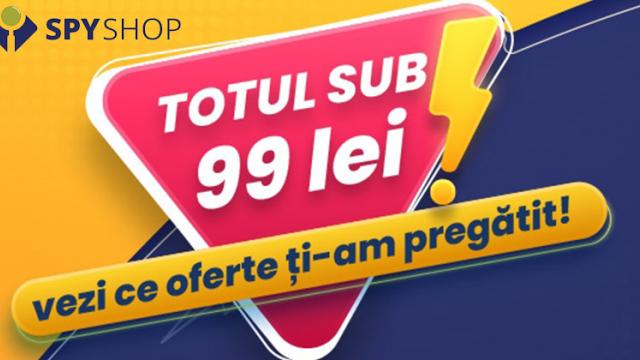 <b>Spy Shop lansează o campanie specială în această săptămână, totul sub 99 lei! Iată ofertele</b>Cei de la Spy Shop au demarat o campanie promoțională în această săptămână, iar multe dintre produse se bucură de prețuri speciale, sub 99 de lei. Vorbim despre camere de supraveghere accesibile, dispozitive pentru automatizare, detectoare de fum și multe