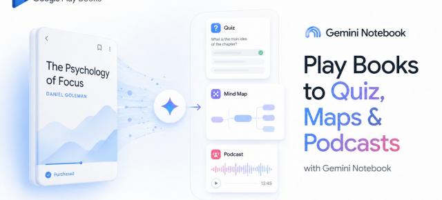 Ai cumpărat o carte din Google Play Books? Gemini o poate transforma în quiz, hartă mentală sau podcast