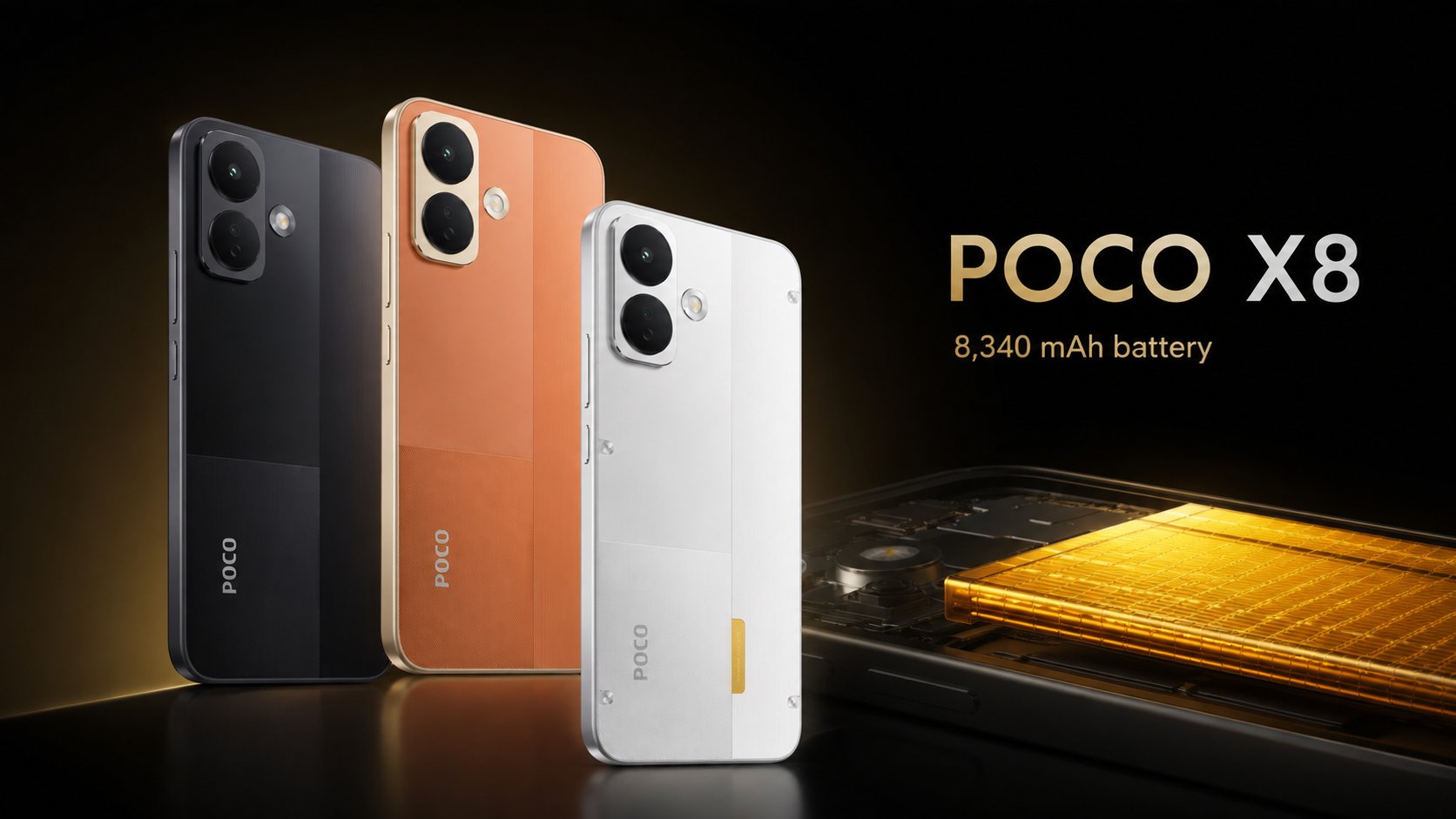 POCO X8 debutează cu baterie de 8.340 mAh și preț de 319 euro; autonomia este miza principală