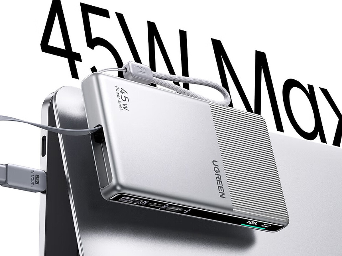 UGREEN P7 pune 20.000 mAh și un cablu USB-C retractabil de 70 cm într-un power bank de aproximativ 190 de lei