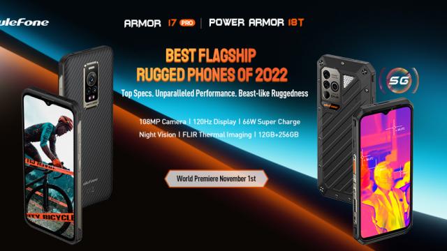 <b>Ulefone pregătește noi telefoane robuste, cu display-uri 120Hz, baterii de 9600 mAh: Armor 17 Pro și Armor 18T vin pe 1 noiembrie</b>Ulefone este o companie de origine chineză care s-a axat pe telefoane robuste în ultimii ani și care pe 1 noiembrie va pune în vânzare două noi modele interesante. Acestea se numesc Ulefone Armor 17 Pro, respectiv Armor 18T