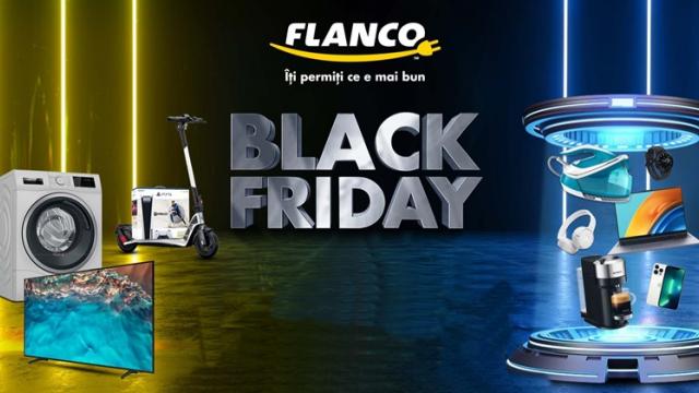 <b>Black Friday 2022 a început la Flanco, cu reduceri la televizoare, smartphone-uri, electrocasnice, gadget-uri; Ce avem în ofertă?</b>Flanco este unul dintre retailerii „nerăbdători” care au furat startul în acest an, dând startul reducerilor de Black Friday 2022 chiar azi. Oferta e destul de diversificată, însă din ce am putut vedea până acum, nu sunt reduceri foarte mari. Luăm