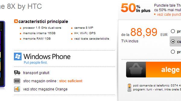 HTC 8X disponibil la Orange România sub numele de HTC Accord; Prețuri de la 88.99 euro!
