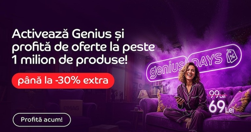 eMAG Genius Days revine cu prețuri speciale și extra-reduceri pentru abonații săi! Iată produsele vedetă din ofertă
