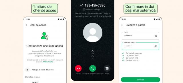 WhatsApp îmbunătățește verificarea în doi pași și anunță că peste 1 miliard de utilizatori folosesc o cheie de acces