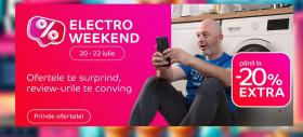 Reduceri extra de până la 20% pe eMAG doar în perioada 20-22 iulie; Ce oferte avem în campania Electro Weekend?