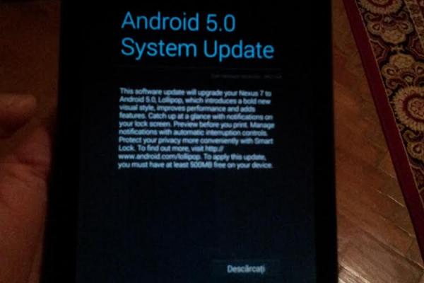 Nexus 7 (2013) primește În aceste momente actualizarea la Android 5.0 Lollipop
