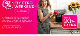 Ultima ediție Electro Weekend din luna iulie este aici, cu reduceri extra de până la 20%! Smartwatch-uri, televizoare și smartphone-uri în ofertă!