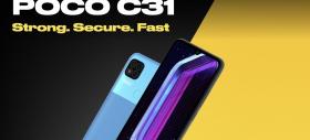 POCO C31 debutează oficial! Telefon accesibil cu ecran de 6.53 inch, baterie generoasă și senzor de amprente fizic