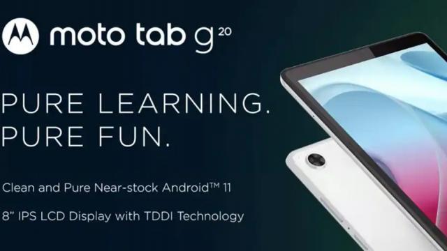 <b>Motorola revine pe piața tabletelor cu modelul Moto Tab G20; Costă sub 150 de dolari, are display de 8 inch și rulează Android 11</b>După cum sugerau teaserele apărute în urmă cu câteva zile, Motorola a revenit astăzi pe piața tabletelor lansând modelul Moto Tab G20. E vorba despre un dispozitiv midrange cu display IPS de 8 inch în diagonală ce livrează experiența Android stock
