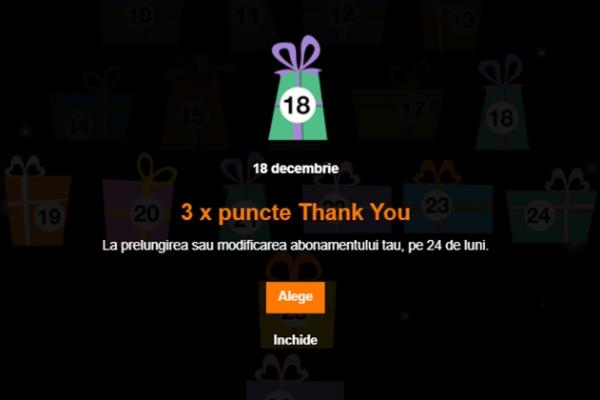 Doar astăzi punctele Thank You Orange valorează de 3x ori mai mult! Promoțiile de sărbători continuă