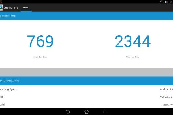 ASUS Transformer Pad TF103C - Benchmark-uri