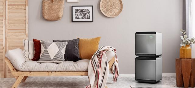 Prezentare Samsung Cube AX9500: Purificator de aer high-end cu design modular, 3 etape de filtrare și monitorizare calitate aer în timp real