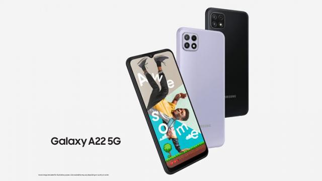 <b>Samsung Galaxy A22 5G este oficial! Smartphone 5G accesibil, ecran de 6.6 inch cu rezoluție Full HD+, refresh rate 90Hz și baterie generoasă, de 5000 mAh</b>Samsung a lansat astăzi un nou smartphone 5G accesibil. Este vorba despre Galaxy A22 5G, un terminal cu ecran de 6.6 inch, rezoluție Full HD+ și baterie generoasă, de 5000 mAh. Telefonul se remarcă prin designul său îndrăzneț, fiind disponibil pe violet