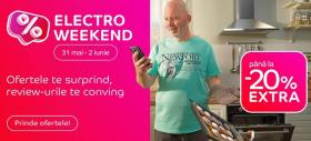 Electro Weekend la eMAG în perioada 31 mai - 2 iunie! Smartphone-uri, gadget-uri, televizoare și electrocasnice acum cu extra-discount