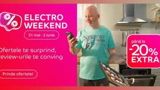 Electro Weekend la eMAG în perioada 31 mai - 2 iunie! Smartphone-uri, gadget-uri, televizoare și electrocasnice acum cu extra-discount