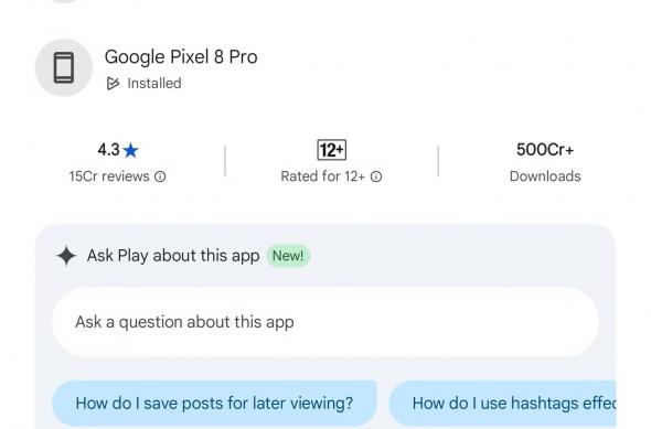 Gemini AI a ajuns și în Play Store: instagram-google-play-ask-app.jpeg