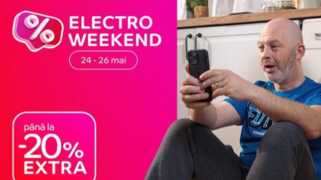 <b>Start extra reduceri la eMAG! Discount-uri suplimentare în perioada 24-26 mai la electronice, electrocasnice și multe altele</b>Electro Weekend a început la eMAG – evenimentul mult așteptat de toți iubitorii de tehnologie! Te așteaptă un weekend plin de super reduceri în perioada 24-26 mai la electrocasnice, gadgeturi și produse tech de top