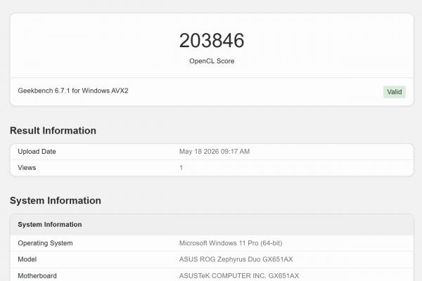 ASUS ROG Zephyrus Duo 2026 (2026) - GeekBench