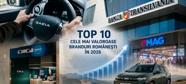 Schimbări importante în clasamentul brandurilor românești în 2026: Banca Transilvania urcă, eMAG pierde teren, Altex intră în Top 10