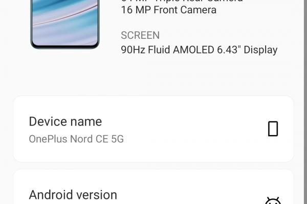 Galerie capturi de ecran OnePlus Nord CE 5G (Screenshots intefață grafică)