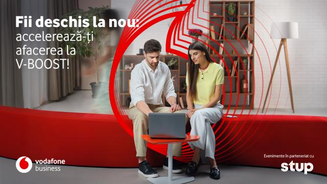 <b>Vodafone Business, BT și Stup lansează V-BOOST, o inițiativă de educație digitală; Evenimente gratuite pentru cei care administrează afaceri la început de drum</b>Un nou program dedicat sprijinirii antreprenorilor locali în procesul de digitalizare a fost lansat de Vodafone Business, Banca Transilvania și Stup. Denumit V-BOOST, acest proiect constă într-o serie de evenimente recurente și gratuite, gândite pentru..