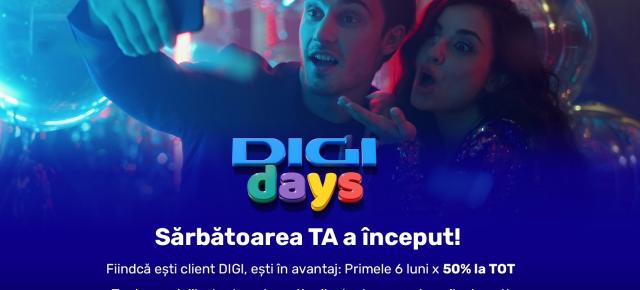 Clienţii fideli DIGI primesc reduceri de 50% în primele 6 luni la TOT; Iată oferta specială DIGI Days