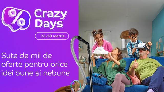 <b>eMAG Crazy Days revine în perioada 26-28 martie cu mii de oferte bune! Ce produse pui în lista de favorite?</b>E adevărat că mulți așteaptă Black Friday pentru achiziția gadget-urilor dorite, dar nu e singura perioadă în care beneficiezi de reduceri bune. eMAG va da startul unei noi runde de reduceri marca Crazy Days, iar conform retailerului ne așteaptă 