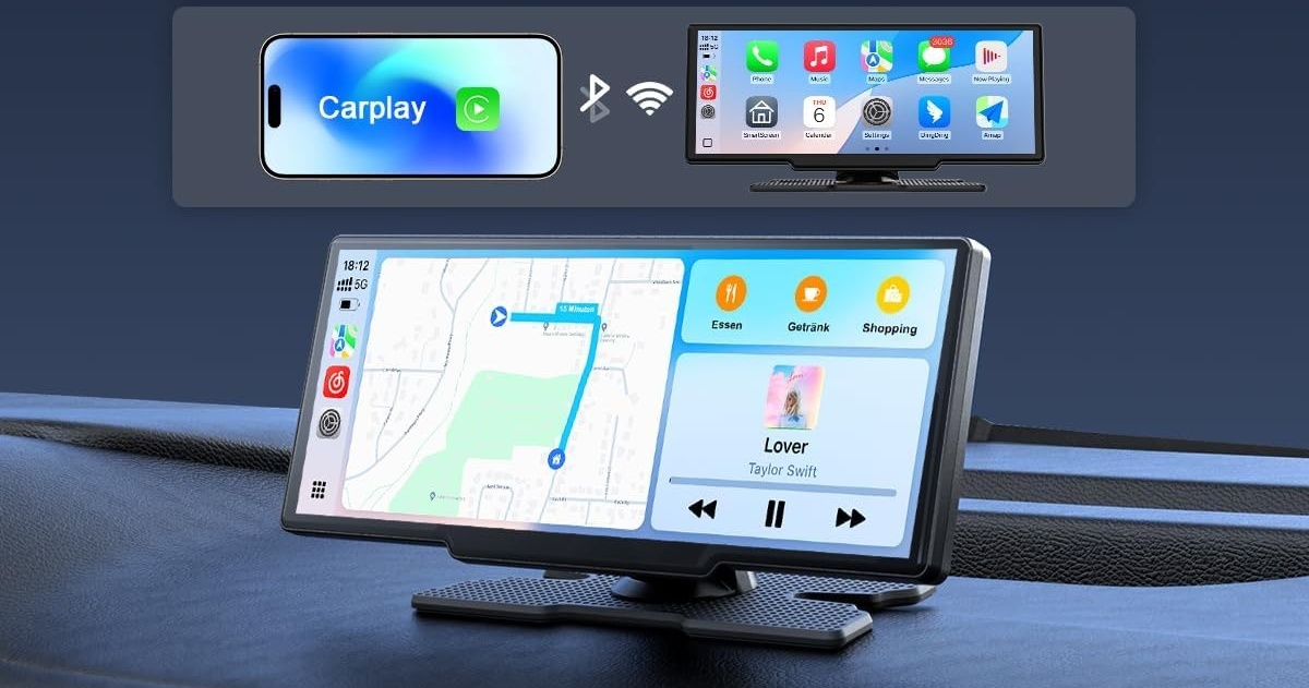 E LUNI e AMAZON: sistem multimedia auto wireless, cu cameră de marșarier IP67, GPS, control vocal și actualizări OTA