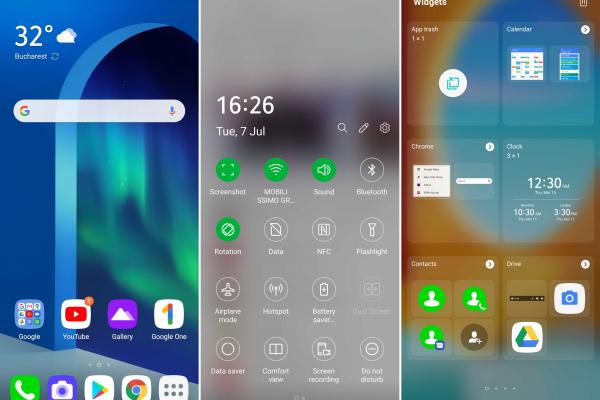 Interfață grafică LG Velvet (capturi de ecran)