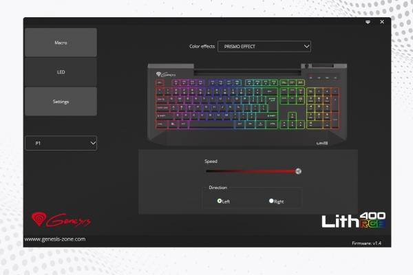 Genesis Lith 400 RGB - Aplicație