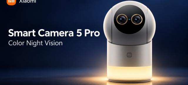 Xiaomi Smart Camera 5 Pro vede color și noaptea; AI-ul de 1,5 TOPS poate procesa local alertele