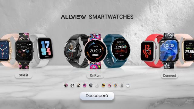 <b>Allview anunță noile smartwatch-uri StyFit, OnRun și Connect; Avem 8 purtabile la număr, cu ecran rotund/dreptunghiular și extra personalizare </b>De la ultimul produs smart lansat de Allview pe piață a trecut ceva timp, dar iată că astăzi compania brașoveană revine în forță nu cu unul, nici 2, ci chiar 8 noi produse. Vorbim despre noile serii de ceasuri inteligente StyFit, OnRun și Connect