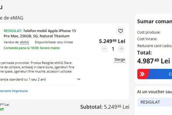 Apple iPhone 15 Pro Max - Resigilat