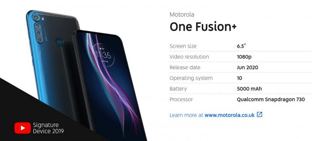 Motorola One Fusion+ are specificaţiile şi data de lansare dezvăluie din greşeală de YouTube