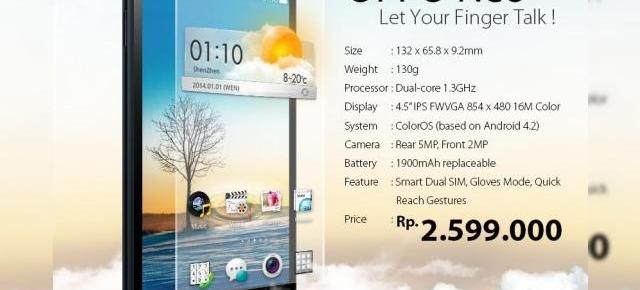 Oppo Neo Își face debutul În Indonezia În calitate de smartphone În gama accesibilă Însă nu fără un anumit nivel de atractivitate specifică