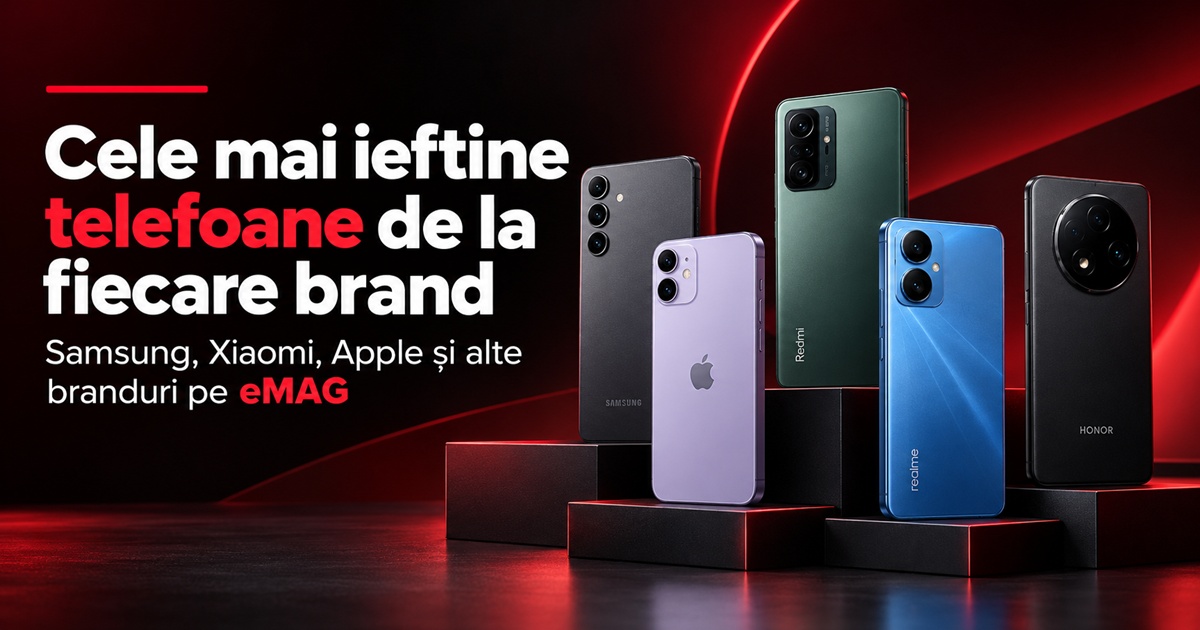 Care este cel mai ieftin telefon de la fiecare producător pe eMAG? Uite ce modele găsim la Samsung, Xiaomi, Apple și alte branduri