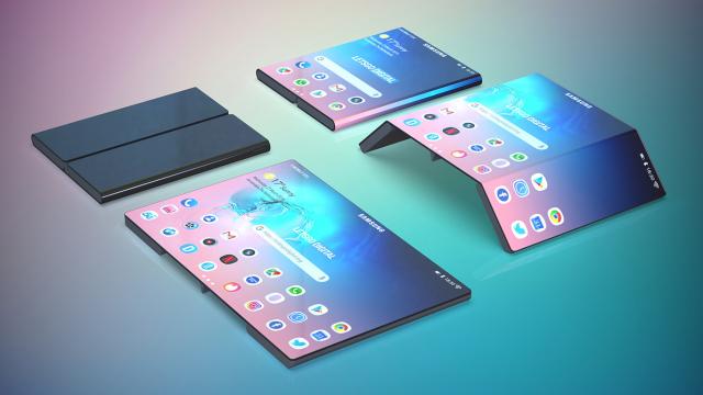 <b>Samsung lucrează la o tabletă triplu pliabilă, care va sosi în 2022: Galaxy Z Fold Tab</b>Samsung vrea să crească numărul de formaturi de terminale pliabile din portofoliul său şi acum atacă şi piaţa de tablete. Multiple surse vorbiseră deja despre o tabletă pliabilă în lucru la Samsung, la bătaie cu modelul prezentat 