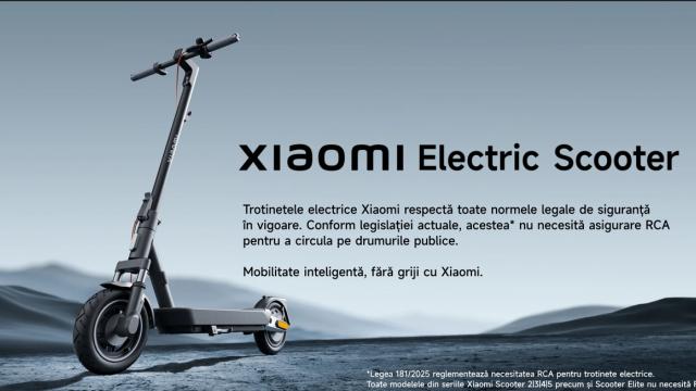 <b>Xiaomi clarifică statutul trotinetelor electrice în România; Modelele Electric Scooter 4 Lite Gen 2, 5 Pro sau 6 Lite sunt exceptate de la RCA</b>Xiaomi anunță că toate trotinetele electrice comercializate oficial în România se încadrează în categoria vehiculelor exceptate de la obligația de asigurare RCA, în contextul modificărilor legislative recente . Compania invocă noile criterii tehnice..